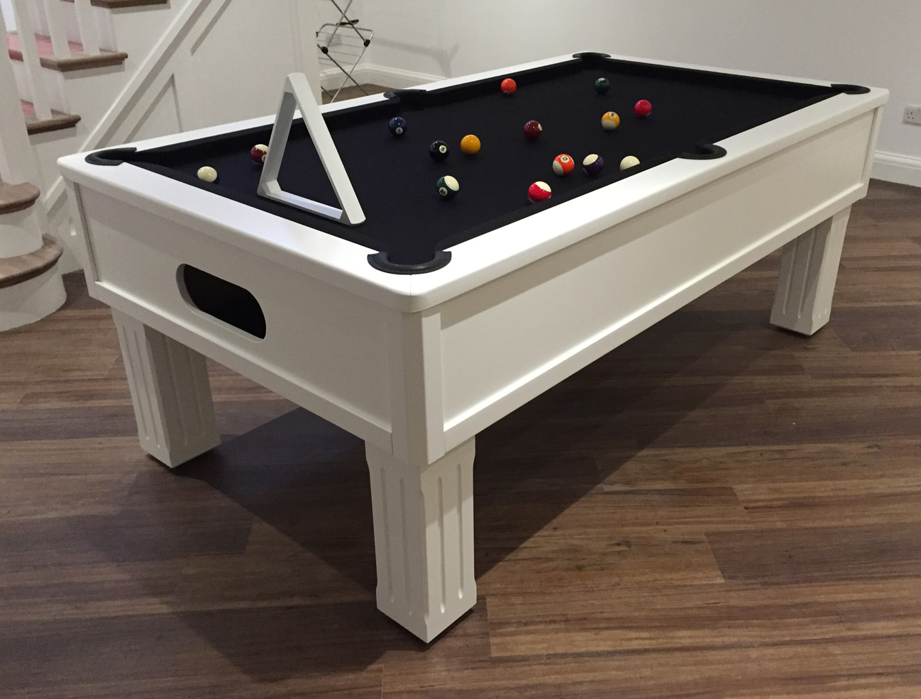 Emperor UK Pool Table in White with Black Cloth