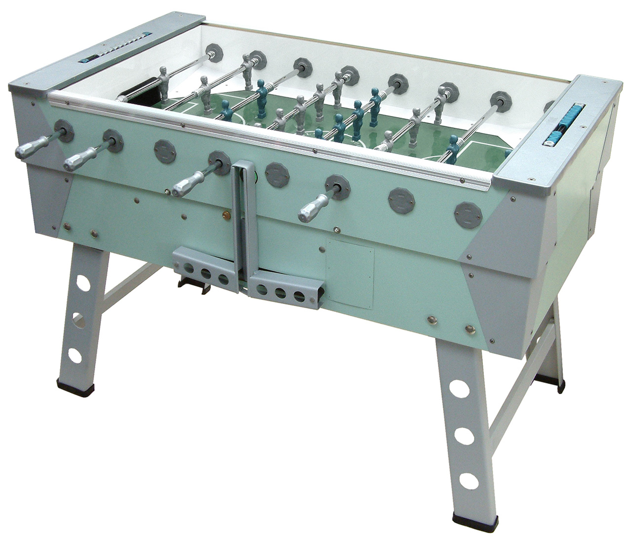 RAINBOW Outdoor Football Table in Mint Green / Silver