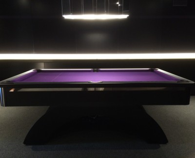 English Pool Tables Arched Contemporary English Pool Table - Black with Metal Insert