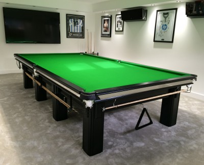 Modern Snooker Tables Connoisseur 12' x 6' Snooker Table in Black with Green Cloth