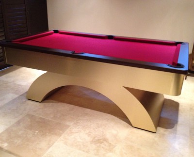 Modern English Pool Tables Arched Contemporary English Pool Table - Brushed Brass