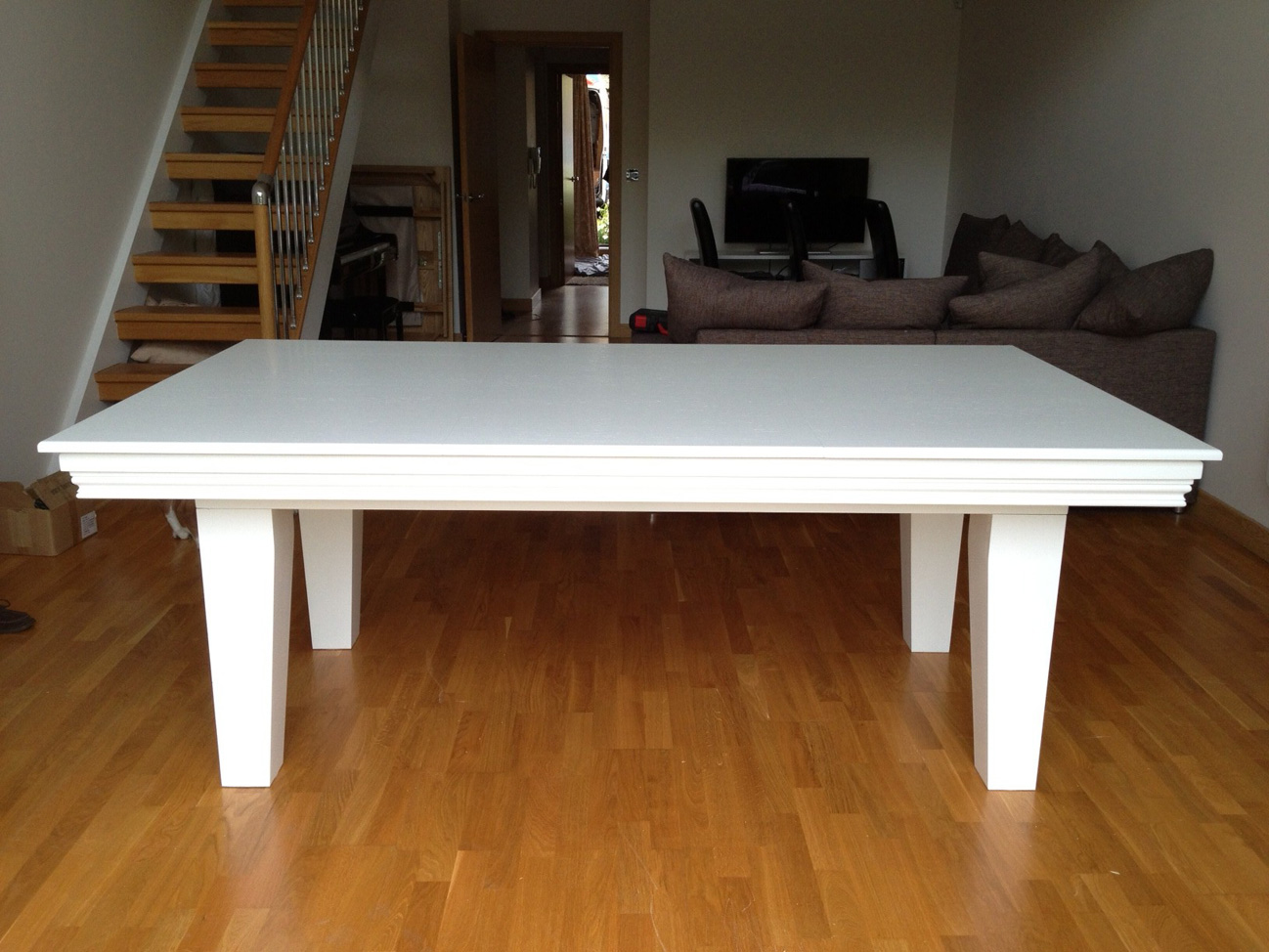 Pool Dining Table in White / Blue - Snooker & Pool Tables