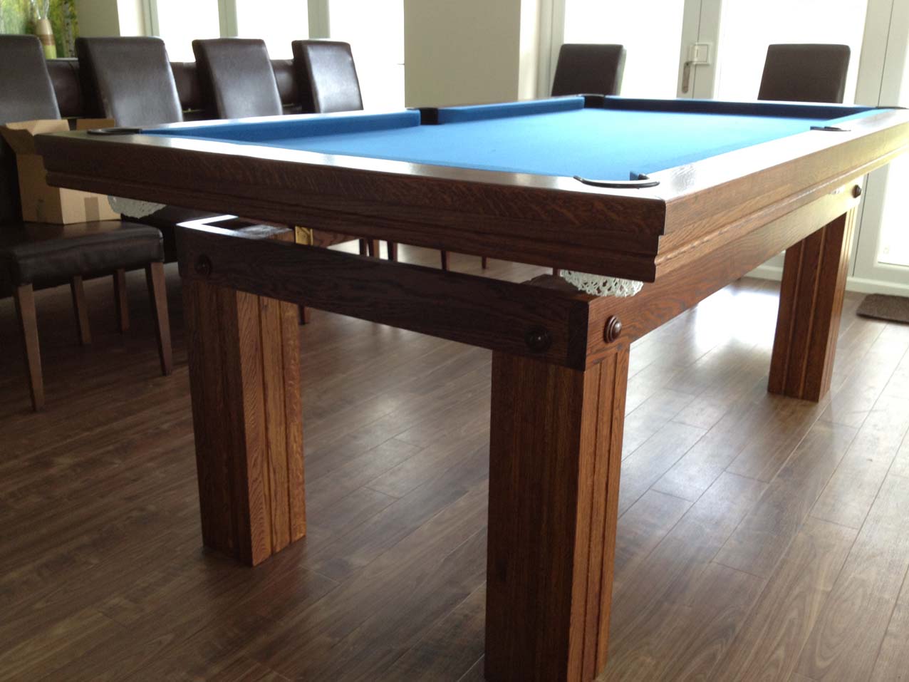Pool Diner - 7ft in Oak / Blue - Snooker & Pool Table Company Ltd
