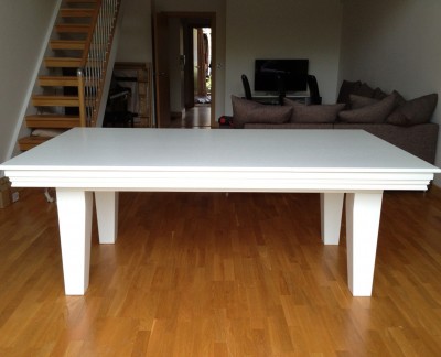 Pool Dining Table - 7ft in White / Blue