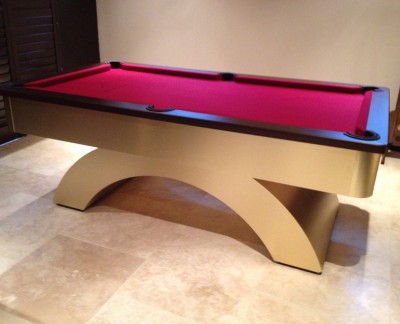 Arched Contemporary English Pool Table - Brushed Brass