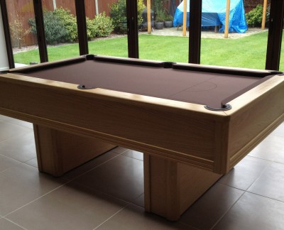Modern English Pool Tables Emperor English Pool Table in Oak with Table Tennis Conversation Kit