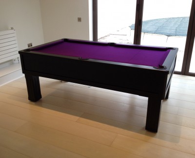 Emperor English Pool Table in Black / Purple Cloth