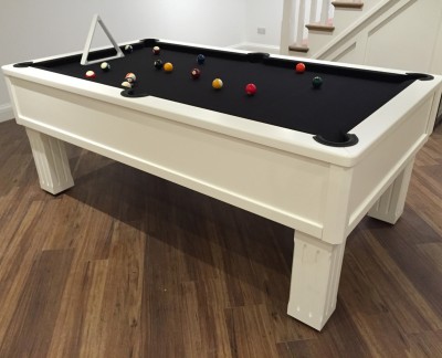 Emperor English Pool Table in White / Black Cloth