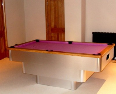 Tiered Contemporary English Pool Table - Pink Cloth