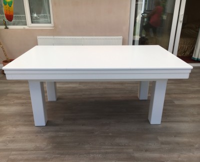 Pool Dining Tables Pool Dining Table - 6ft White / Silver