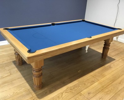Pool Dining Table - 8ft Oak / Blue