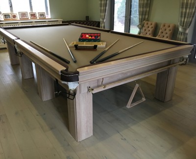Connoisseur 12' x 6' Snooker Table - Limed Oak with Square Legs