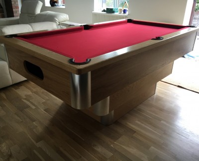 Tiered Contemporary English Pool Table - Aluminium & Oak