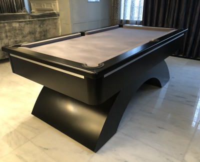 Arched Contemporary English 7ft Pool Table - Black / Grey