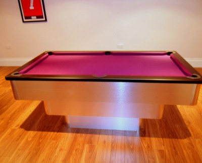 Tiered Contemporary English Pool Table - Black Cushion Rail