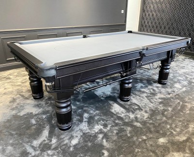 Traditional Snooker Tables Connoisseur 8' x 4' Snooker Table in Black with Grey cloth
