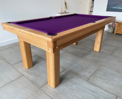 Pool Dining Table - 7ft Oak / Purple