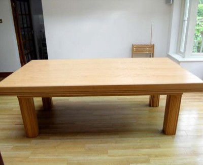 Snooker Dining Table - Oak / Sage Cloth