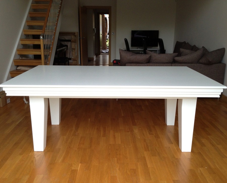 Pool Dining Table - 7ft in White / Blue
