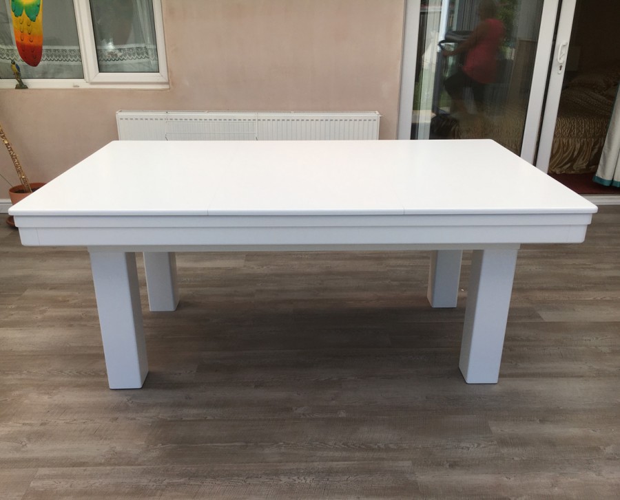 Pool Dining Table - 6ft White / Silver