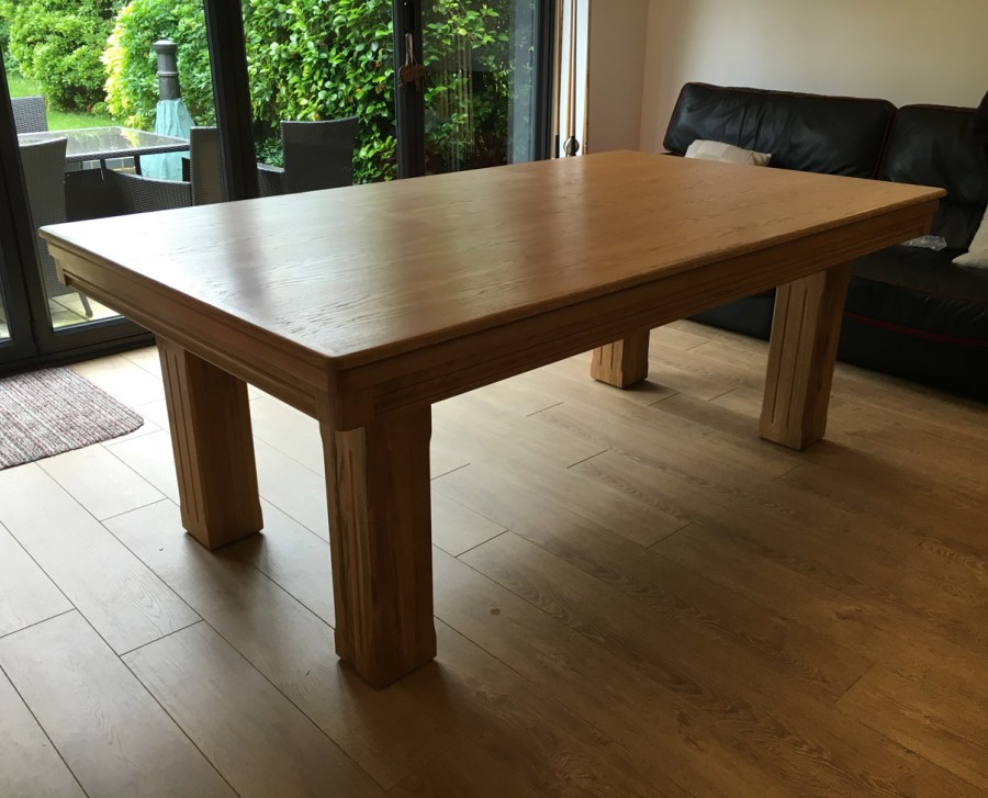 Pool Dining Table - 7ft in Oak / Red