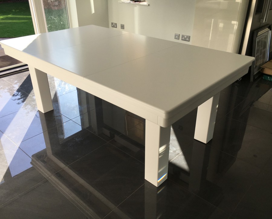 Pool Dining Table - 7ft White / Blue
