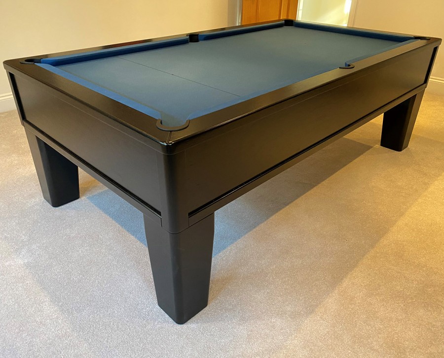 Emperor English Pool Table - Black with Tapered Legs