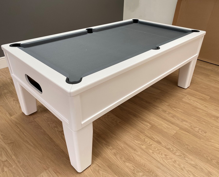 Emperor English Pool Table - White with Tapered Legs