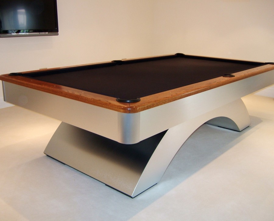 Olhausen Waterfall Pool Table Brushed Aluminium & Oak Cushion Rail