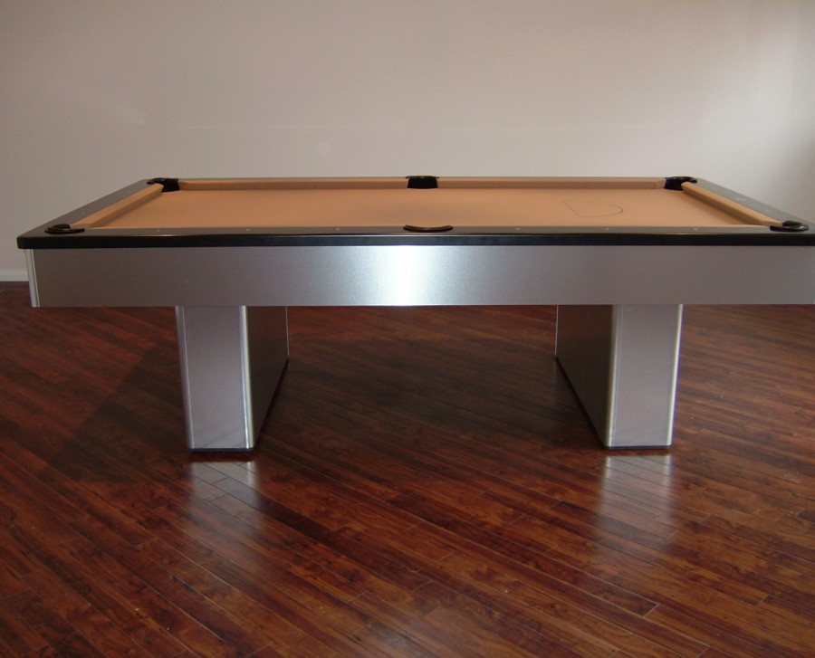 Olhausen Monarch Pool Table in Brushed Aluminium (Camel Cloth)