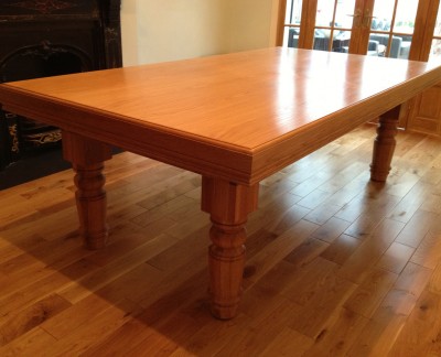 7ft Oak Snooker Dining Table with Straight Turned Legs