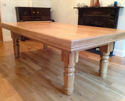 Snooker Dining Table - 7ft in Oak - Straight Turned Leg