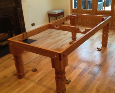 Snooker Dining Table - 7ft in Oak - Straight Turned Leg