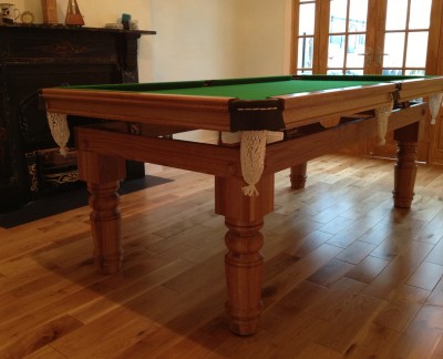 Snooker Dining Table - 7ft in Oak - Straight Turned Leg
