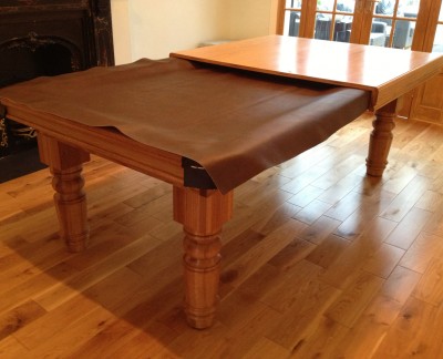 Snooker Dining Table - 7ft in Oak - Straight Turned Leg