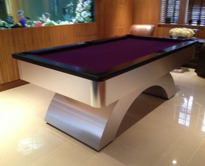 Arched Contemporary English Pool Table - Purple Cloth