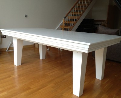 Pool Dining Table - 7ft in White / Blue