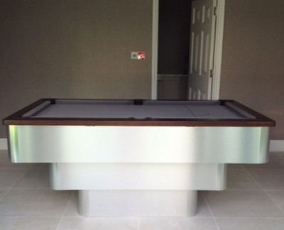 Tiered Contemporary English Pool Table - Silver Cloth