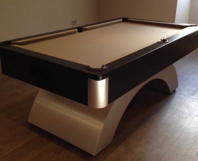 Arched Contemporary English Pool Table - Taupe Cloth