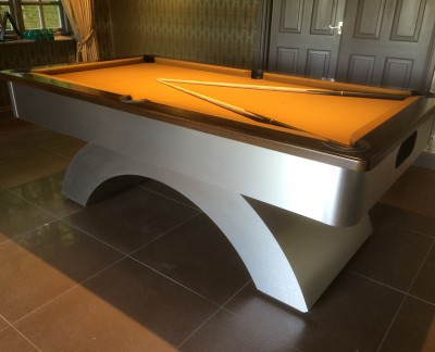 Arched Contemporary English Pool Table - Tan Cloth
