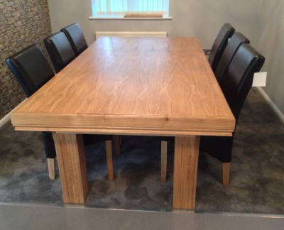 Snooker Dining Table - 7ft in Oak - Square Leg