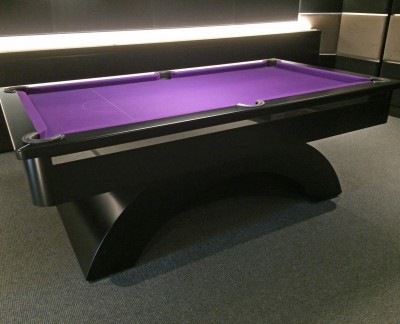 Arched Contemporary English Pool Table - Black with Metal Insert