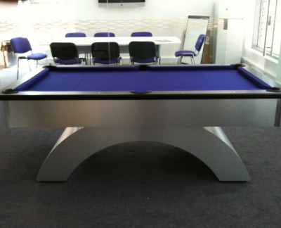 Arched Contemporary English Pool Table - Royal Blue Cloth