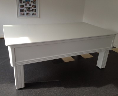 Emperor English Pool Table in White and Burgundy Cloth