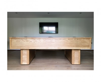Emperor English Pool Table in Oak with Pedestal Leg