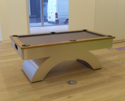 Arched Contemporary English Pool Table - Oak Cushion Rail