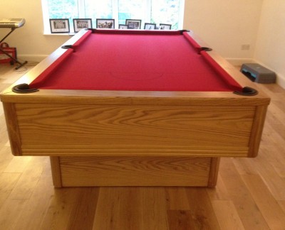Emperor English Pool Table in Oak with Red Cloth