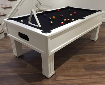 Emperor English Pool Table in White / Black Cloth