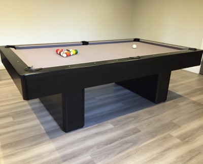 Olhausen Monarch Pool Table in Black (Grey Cloth)