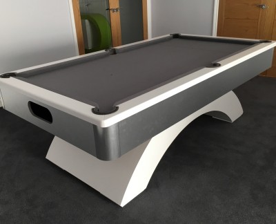 Arched Contemporary English Pool Table - 8ft with Silver Cloth